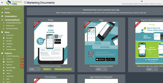 Screenshot marketing documents